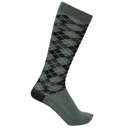 Equipage "Lax Argyle" strømper - Shadow Green