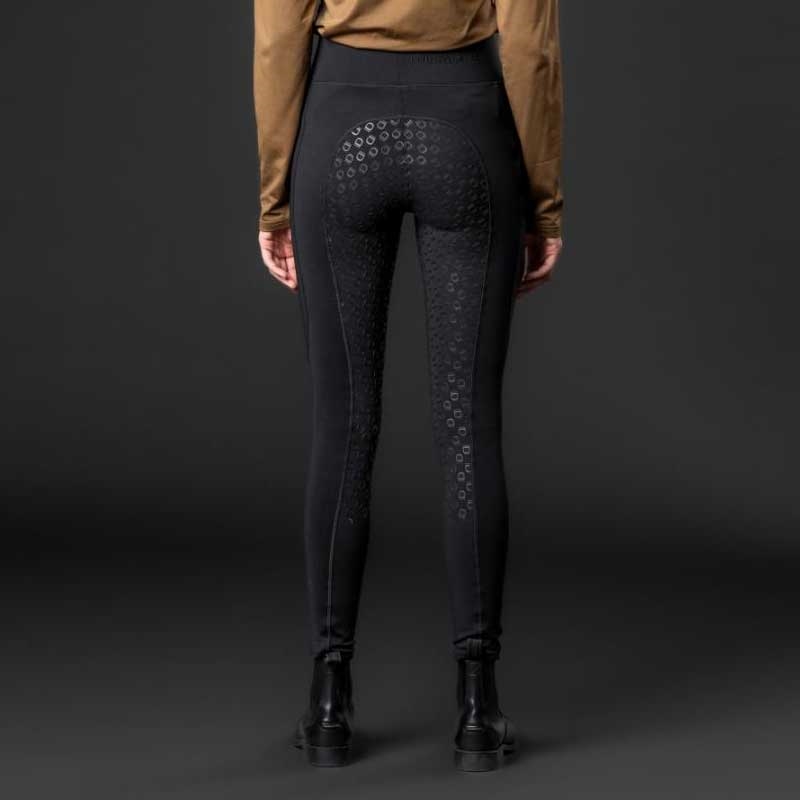 Equipage vinter ridetights "Safina" m. fuldgrip - sort bagfra på rytter