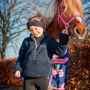 Equipage teddyfleece til børn i blå "Navy"