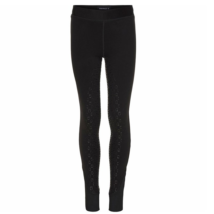 Equipage ridebukser "Dai tights" vinter junior - sort forfra