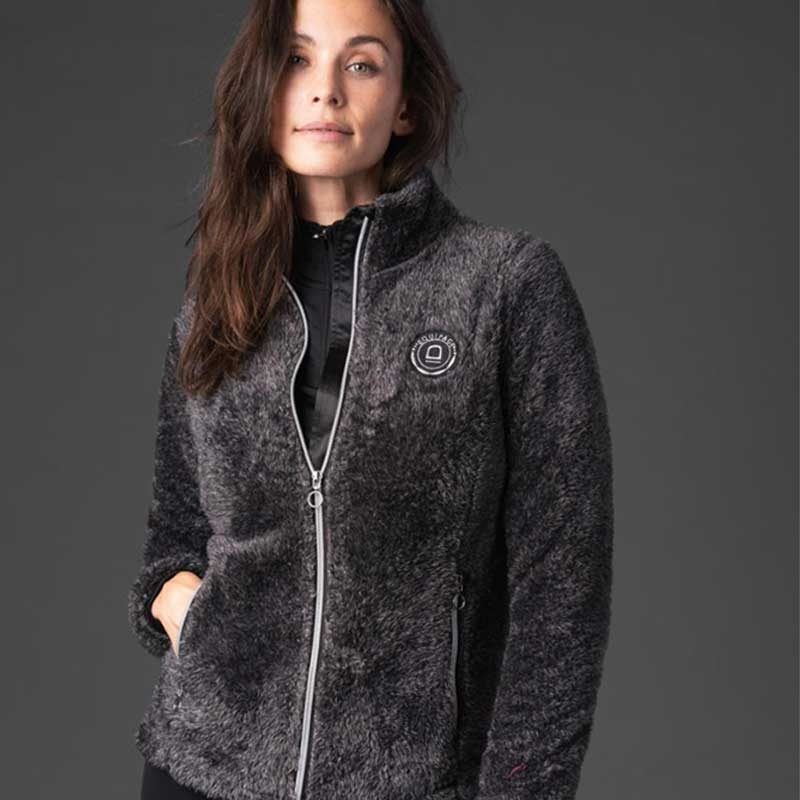 Equipage zip cardigan "Vinnie" - Sort forfra på rytter