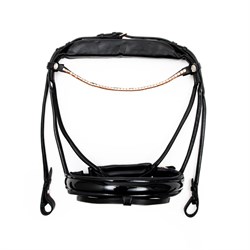 Finesse Bridles rundsyet trense sort/sort med rosegold