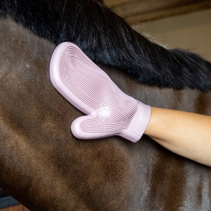 Grooming Deluxe striglehandske "Rubber Grooming Glove"- Old Rose 