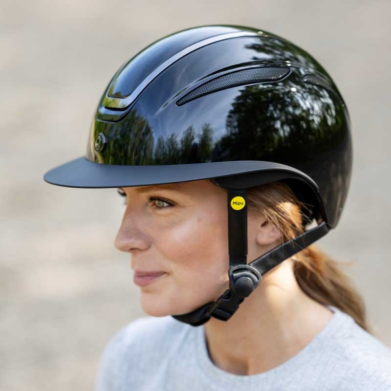 Equipage mips ridehjelm "Guardian Plain" - glossy sort