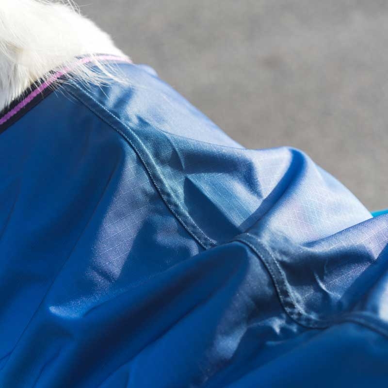 HorseGuard regndækken "Gradient" m. fleece - navy/turkis/pink