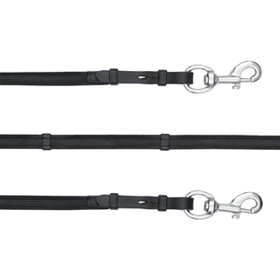 HorseGuard tøjler "SuperGrip" m. karabin - sort