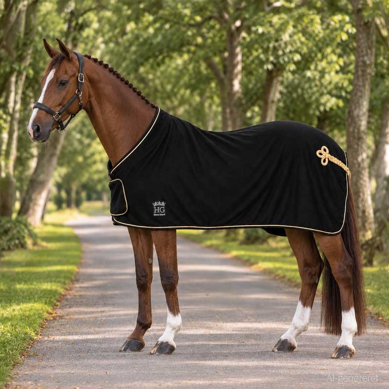 HorseGuard fleecedækken "Show Rug" - sort/guld AI