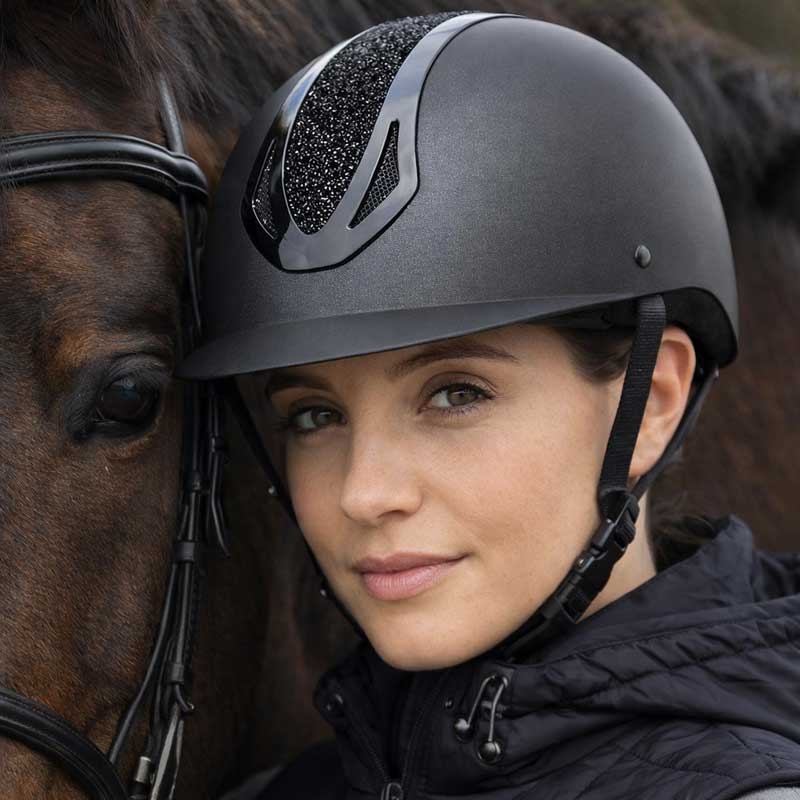 Harrys Horse ridehjelm "Pro F2 Matt Crystal" - sort