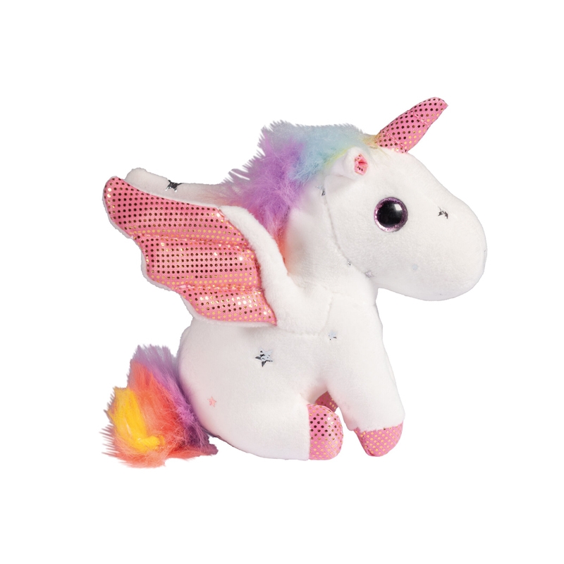 HKM enhjørning plys nøglering - hvid/lyserød 