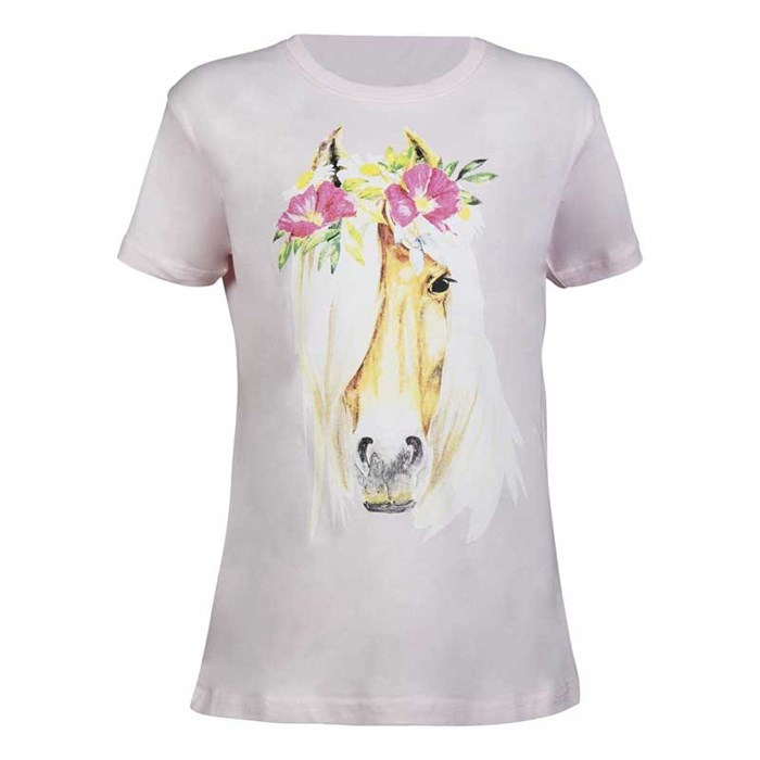 HKM junior t-Shirt "flower horse rose" - lyserød