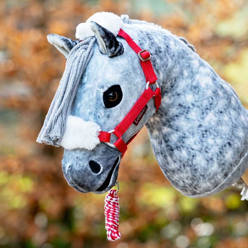 LeMieux "Hobby Horse Christmas" grime m. plys til kæphest - rød/hvid