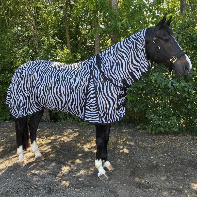 HorseGuard insektdækken - zebra på hest - lundemoellen