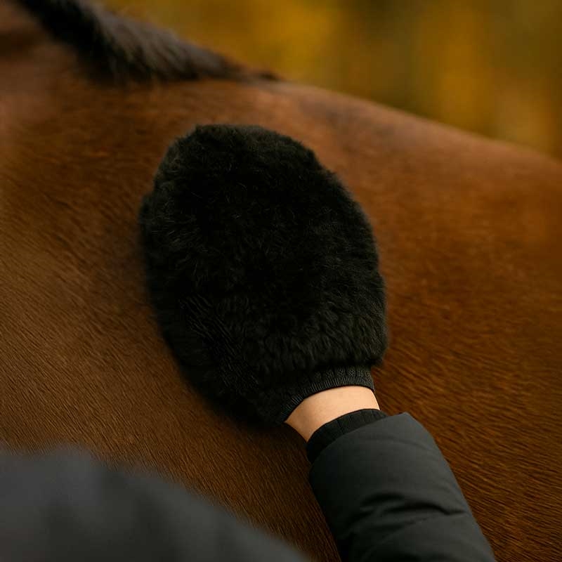 Imperial Riding pudsehandske i lammeskind - sort 