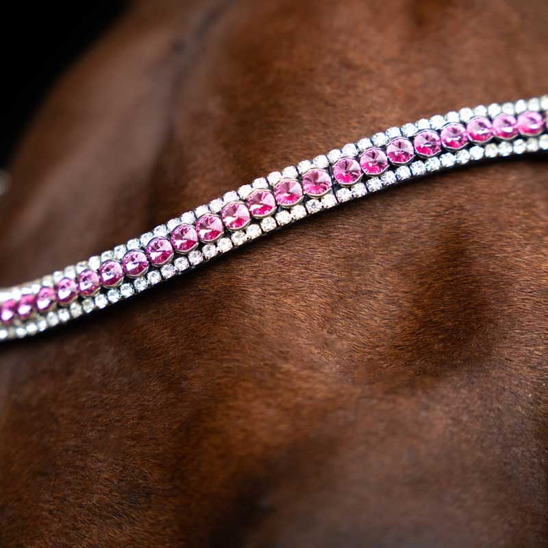 Imperial Riding pandebånd "IRH Beads" - pink/sølv