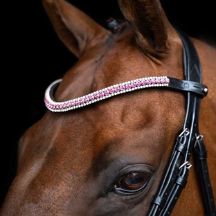 Imperial Riding pandebånd "IRH Beads" - pink/sølv