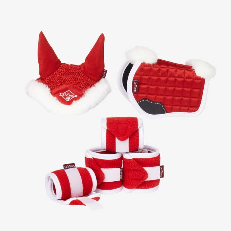 LeMieux "Mini Pony Christmas" sæt - underlag/hut/bandager
