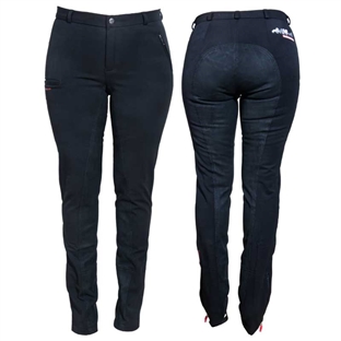 Karlslund "Iceland" fuldskinds ridebukser m. mobillomme - sort 