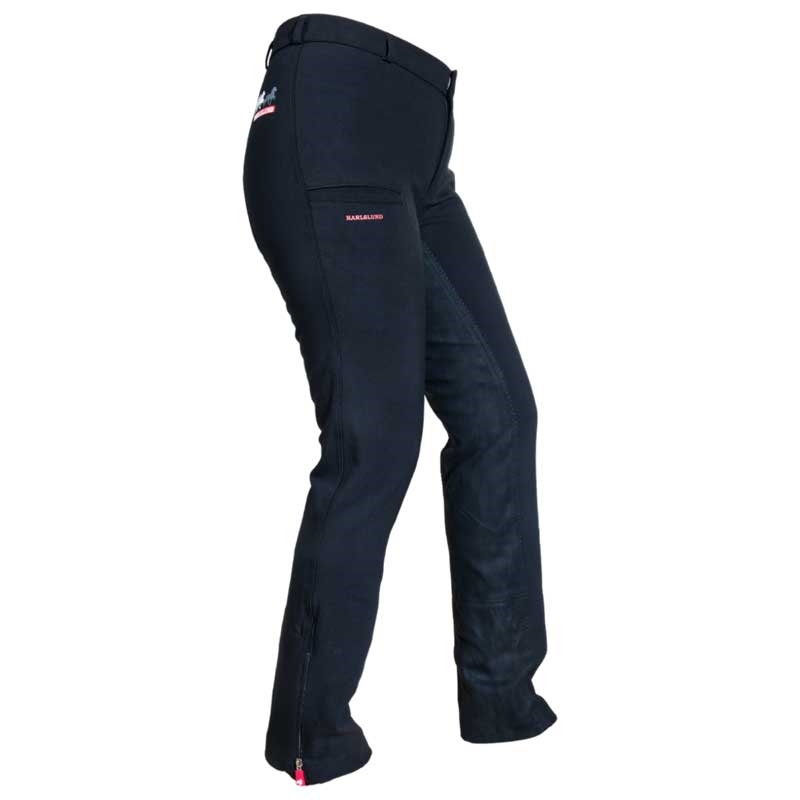 Karlslund "Iceland" fuldskinds ridebukser m. mobillomme - sort 