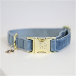 Kentucky hundehalsbånd "Velvet" - light blue