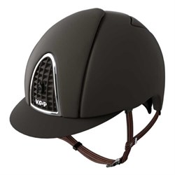 KEP Cromo ridehjelm - Textile Brown, Chrome Silver