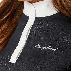 Tæt på glitrende detaljer på Kingsland princess show shirt i navy