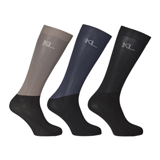 Kingsland ridestrømper "Agnes Show Socks" 3-pak - navy/sort/brun