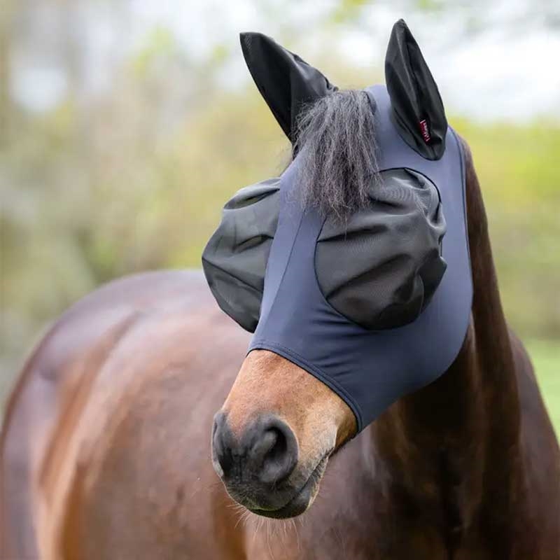 Lemieux fluemaske "Bug Relief Fly Mask" - navy på hest