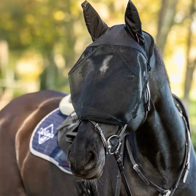 Lemieux fluemaske "Ride on" til trense - sort på hest