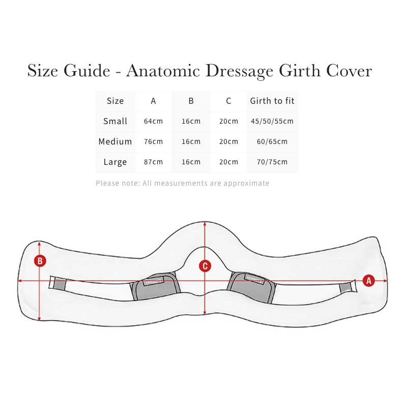 LeMieux gjordbeskytter DR "Merino+ Anatomic Girth Cover" - natur måleskema