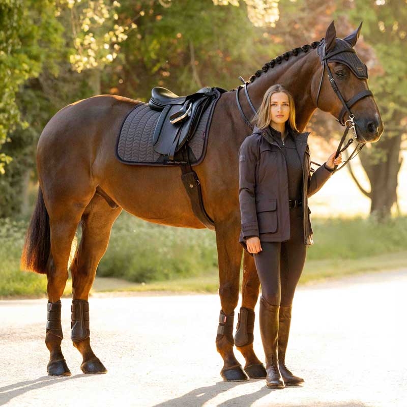 LeMieux Dressage underlag "Heritage Herringbone" - Cocoa