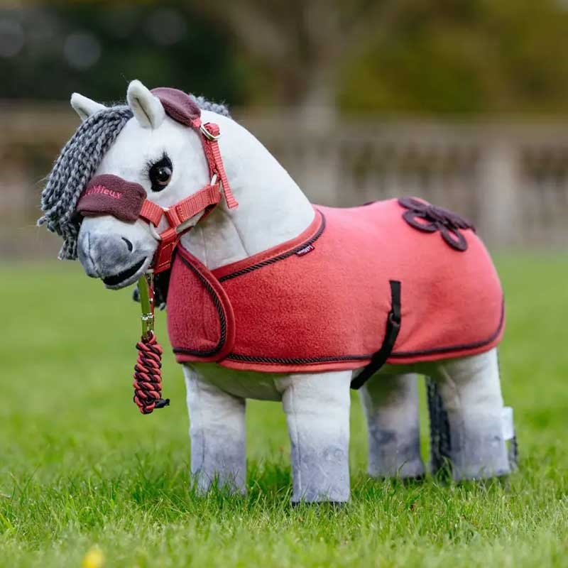 Lemieux "Mini Pony" fleecedækken - Cranberry på hest