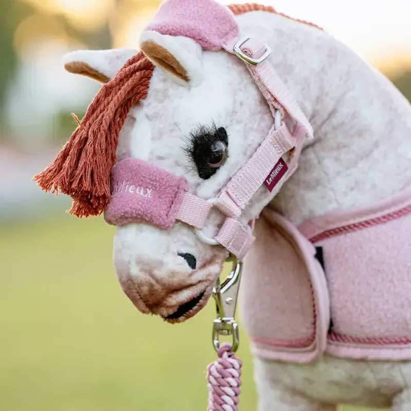 LeMieux mini pony grime med plys og træktov blossom på legetøjshest