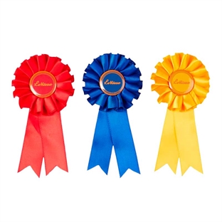 Lemieux "Mini Pony" rosetter - rød/blå/gul