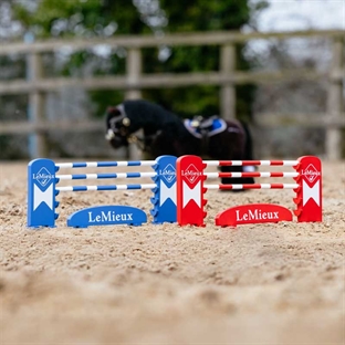 LeMieux "Mini pony" spring til legetøjsheste 2 stk - Blå/Rød/Hvid på bane