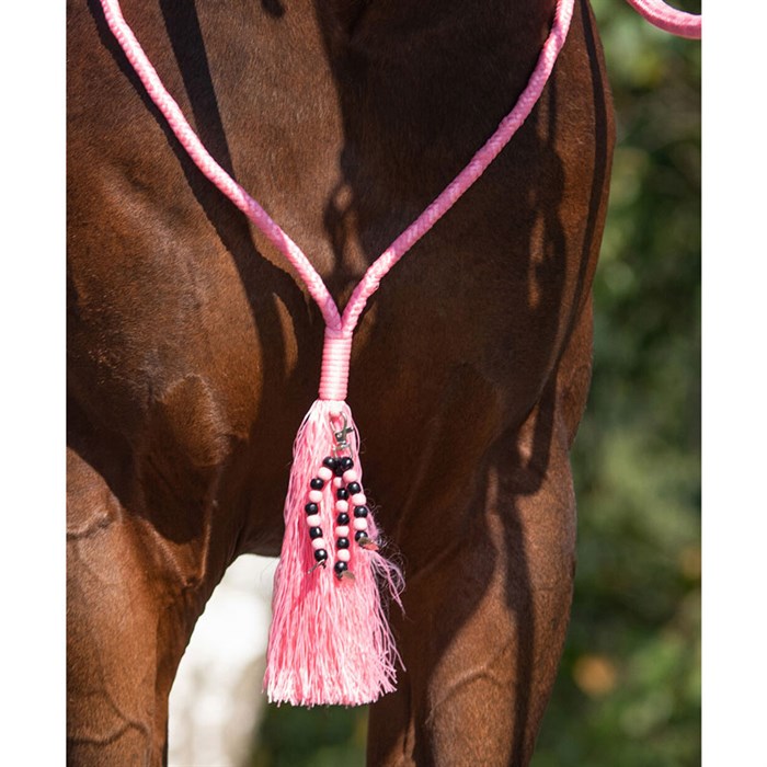 QHP rebgrime sæt "Liberty" m.tøjler + cordeo - flamingo pink