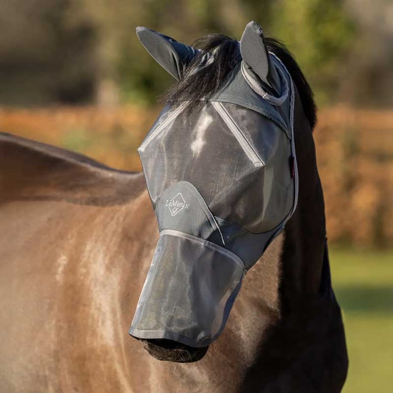 Lemieux fluemaske "Armour Shield" med mulenet - grå