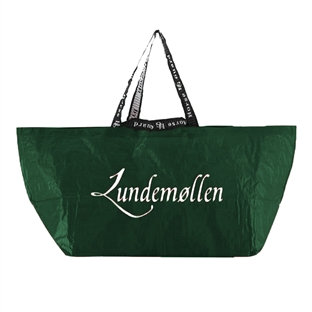 Høpose med lundemøllen logo i grøn