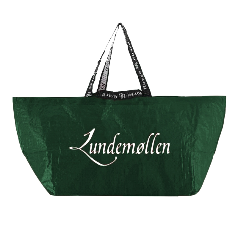 Høpose med lundemøllen logo i grøn