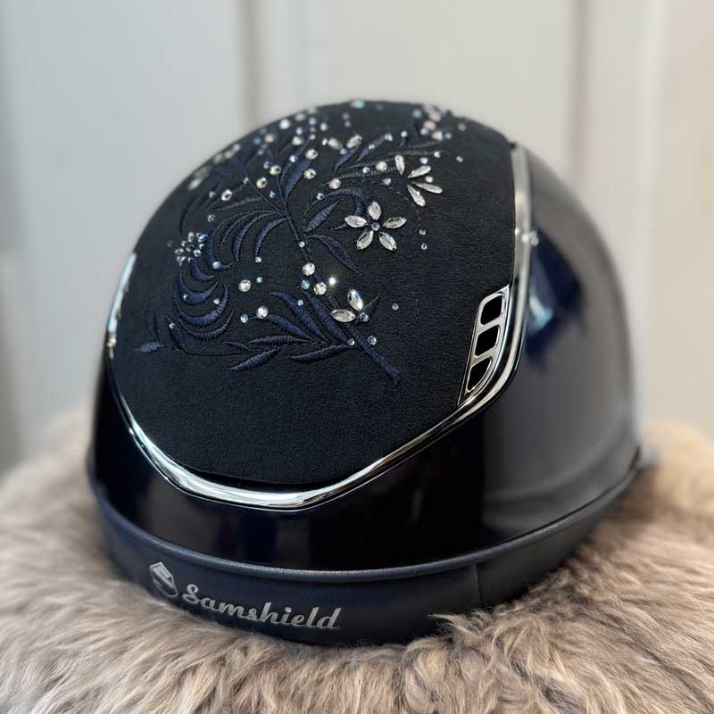 Samshield Miss Shield Glossy 2.0 - navy/Chrome m. Flower Swarovski Jewelry