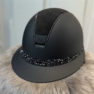 Samshield Miss Shield Shadowmatt 2.0 - sort/matt black m. Alcantara top, Glacier frontbånd + 300 Swarovski