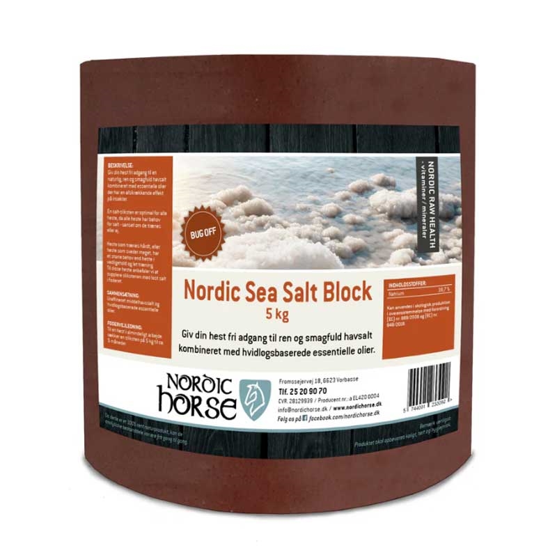 Nordic Horse Sea Salt Block - Bug Off (rød) 5kg. Sliksten