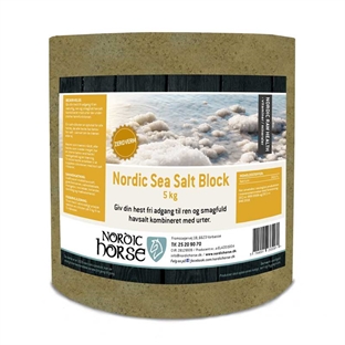 Nordic Horse Sea Salt Block - Zero Verm m. Urter (gul) 5kg.
