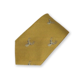 Oxford Blue Slips, Woven Silk Hjort, Gold: