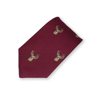 Oxford Blue Slips, Woven silk Hjort, Wine