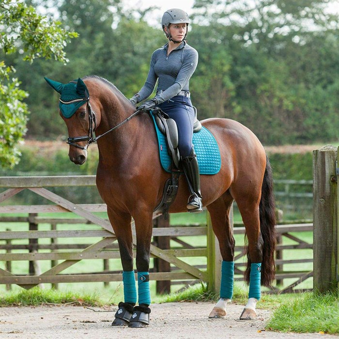 LeMieux Dressage Suede underlag - peacock green