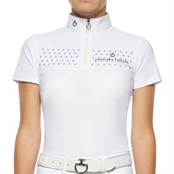 Cavalleria Toscana "Flock Print S/S Competition Polo" - hvid