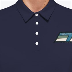 Cavalleria Toscana "Lightweight performance pique S/S button training polo" - navy