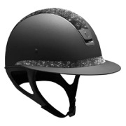 Samshield Miss Shield Shadowmatt ridehjelm med top og frontbånd i Crystal Fabric