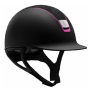 Samshield Shadowmatt ridehjelm med Shield Swarovski top med krystaller og pink trim