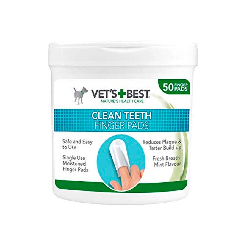 Vet\'s Best - Clean teeth, fingertut til tandpleje 50 stk.